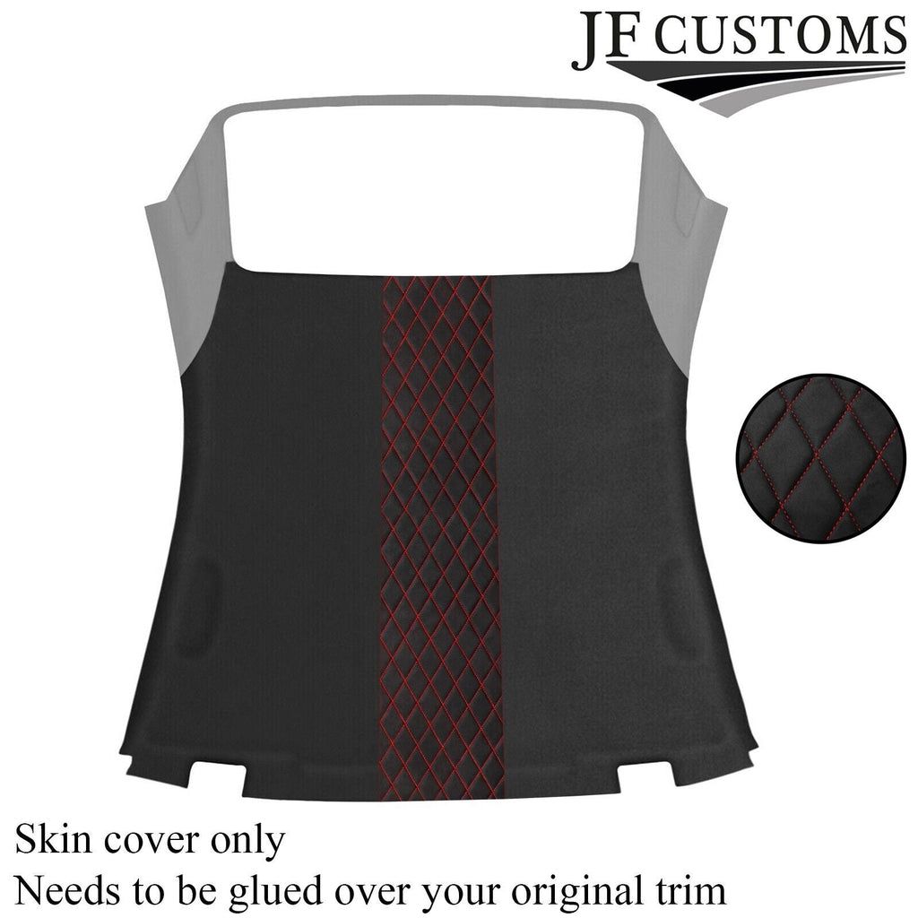 DSG2 RED STITCH D GREY LUXE SUEDE HEADLINER COVER FOR BMW E46 CONVERTIBLE