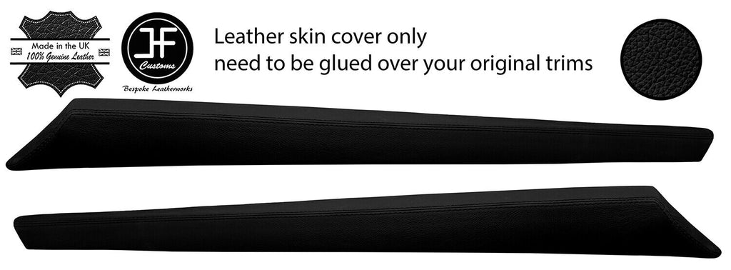 BLACK 2X TOP DOOR CAPPING REAL LEATHER COVERS FOR PORSCHE 911 SC TARGA 78-83