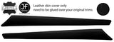 BLACK 2X TOP DOOR CAPPING REAL LEATHER COVERS FOR PORSCHE 911 SC TARGA 78-83
