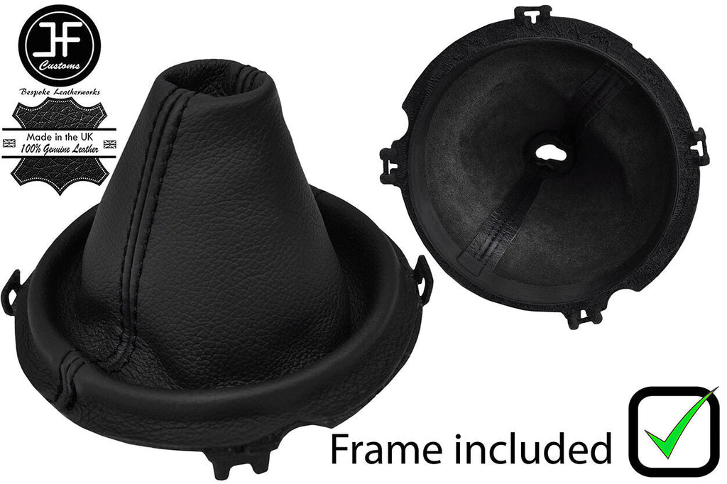 BLACK STITCH LEATHER MANUAL GEAR GAITER+PLASTIC FRAME FOR AUDI TT MK2 06-14
