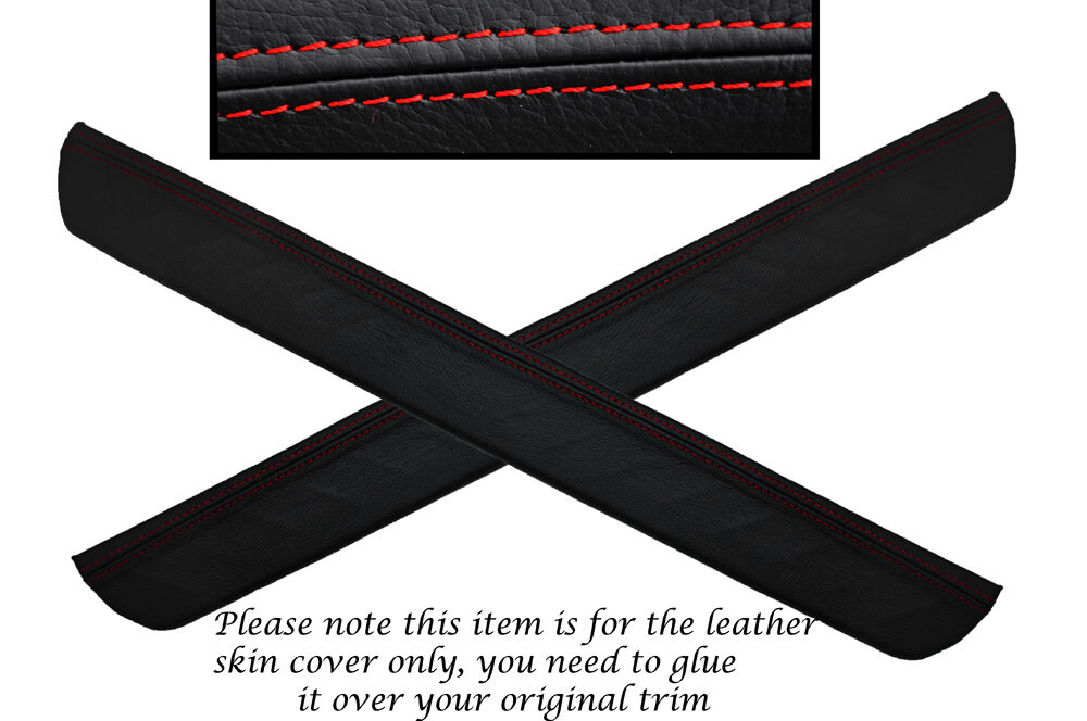 RED STITCH 2X FRONT DOOR SILL TRIM SKIN COVERS FITS HONDA CIVIC MK8 2006-2012