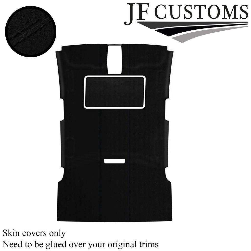 BLACK STITCH LUXE SUEDE SUNROOF HEADLINER COVER FOR AUDI A6 C6 04-11 AVANT