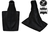 BLACK STITCHING REAL LEATHER GEAR GAITER FITS TOYOTA CELICA 1990-1993 CUSTOM NEW