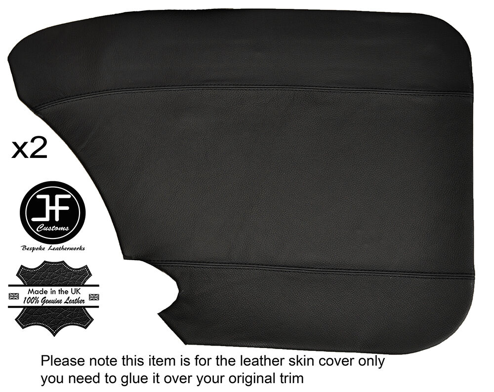 BLACK STITCH 2X REAR DOOR CARD LEATHER COVERS FITS VW BEETLE CLASSIC CUSTOM NEW