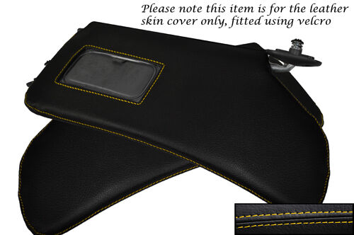 YELLOW STITCH FITS HONDA CRX DEL SOL 1992-1997 2X SUN VISORS LEATHER COVERS ONLY