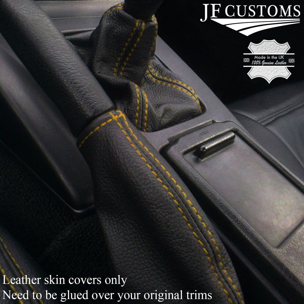 YELLOW STITCH LEATHER GEAR & HANDBRAKE SET FITS MAZDA MX5 MIATA EUNOS MK1 89-97