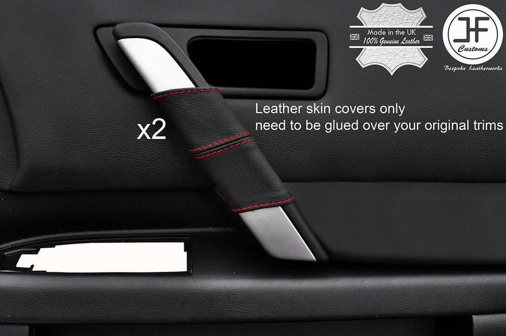 RED STITCH 2X FRONT DOOR HANDLE LEATHER COVERS FITS INFINITI FX35 FX45 03-08