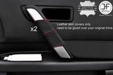 RED STITCH 2X FRONT DOOR HANDLE LEATHER COVERS FITS INFINITI FX35 FX45 03-08