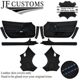 L BLUE STITCH LEATHER COVERS FOR CORVETTE C6 05-13 INTERIOR DOOR RECOVERY KIT