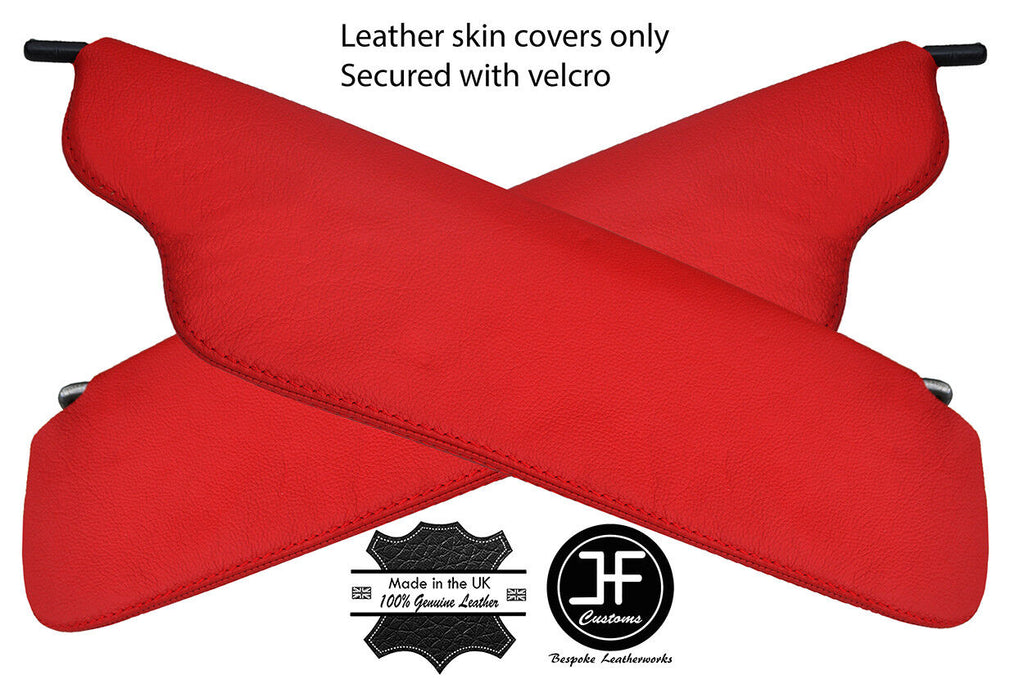 RED TOP GRAIN LEATHER 2X SUN VISOR COVERS FOR DATSUN 240Z 260Z 280Z 1970-1978