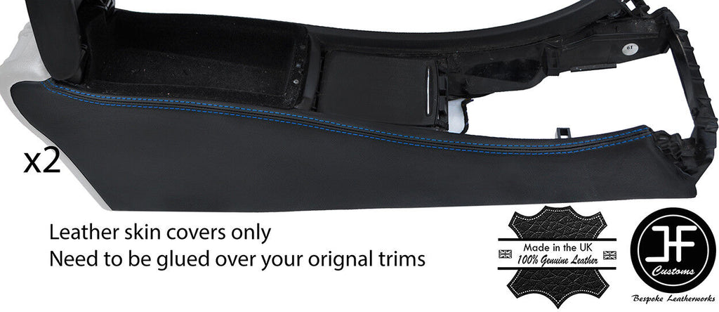 BLACK STITCH 2X CONSOLE SIDE TRIM LEATHER COVER FOR MERCEDES C CLASS W203 COUPE