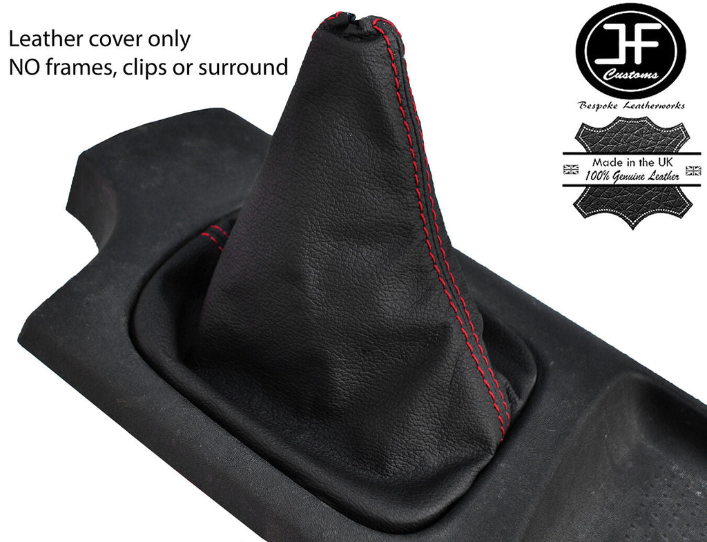 RED STITCHING TOP GRAIN LEATHER MANUAL GEAR GAITER FITS NAVARA D40 2006-2012