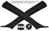 BLACK STITCHING 2X A POST PILLAR LEATHER COVERS FITS PEUGEOT 207 2006-2013