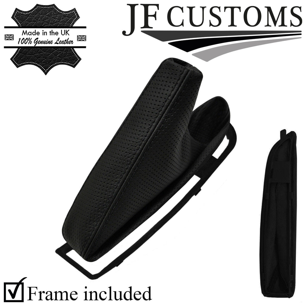 BLACK STITCH PERFORATED LEATHER HANDBRAKE GAITER+FRAME FOR BMW E81 E82 E87 E88