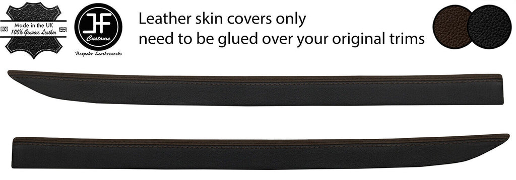 BLACK BROWN 2X A PILLAR REAL LEATHER COVERS FOR SMART FORTWO 450 1998-2007