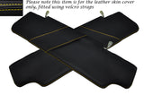 YELLOW STITCH 2X SUN VISORS LEATHER COVERS FITS LAND ROVER DEFENDER 2007-2014