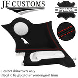 RED STITCH LEATHER 2X REAR C PILLAR COVERS FOR SMART FORFOUR 453 2014-2019
