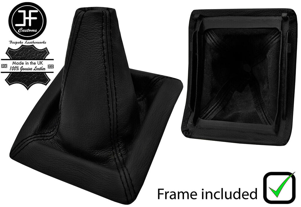 BLACK STITCH LEATHER MANUAL GEAR GAITER+PLASTIC FRAME FOR JEEP PATRIOT 07-2008