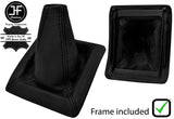BLACK STITCH LEATHER MANUAL GEAR GAITER+PLASTIC FRAME FOR JEEP PATRIOT 07-2008