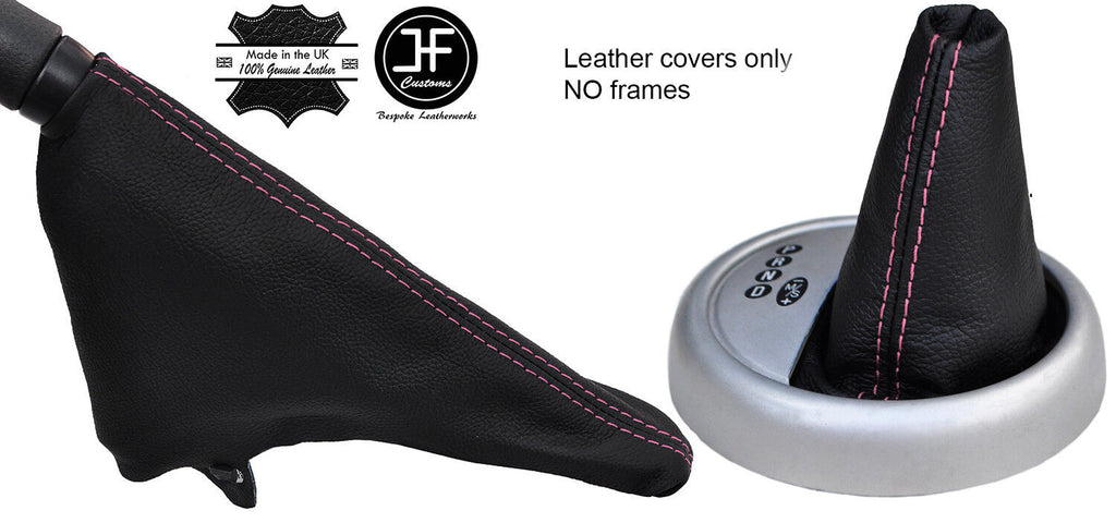 PINK STITCH FOR BMW MINI S ONE R50 R53 01-2006 AUTOMATIC GEAR HANDBRAKE GAITER