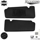 LIGHT GREY CROSS STITCH 2X SUN VISOR COVERS FOR SMART FORTWO 453 2014-2019