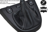 WHITE STITCHING MANUAL LEATHER GEAR GAITOR GAITER FITS FIAT PANDA 2012-2016