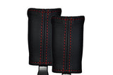 RED STITCH FITS KIA SPORTAGE 99-02 2X FRONT SEAT BELT STALK LEATHER COVERS