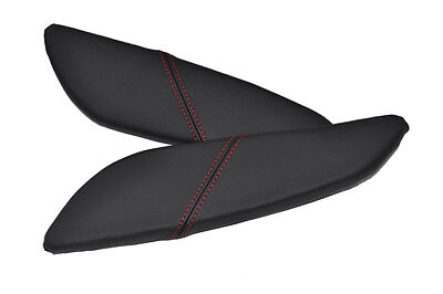 FITS BMW Z4 E85 E86 2X LEATHER KNEE PADS COVERS red st CUSTOM NEW MADE IN UK