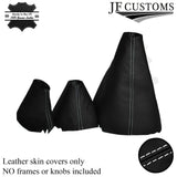 WHITE STITCH LEATHER GEAR HI LOW HANDBRAKE FOR LAND ROVER DISCOVERY MK1 MK2