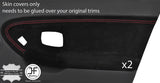 RED STITCH 2X FRONT DOOR CARD SUEDE COVER FOR BMW E36 SALOON TOURING STYLE 2