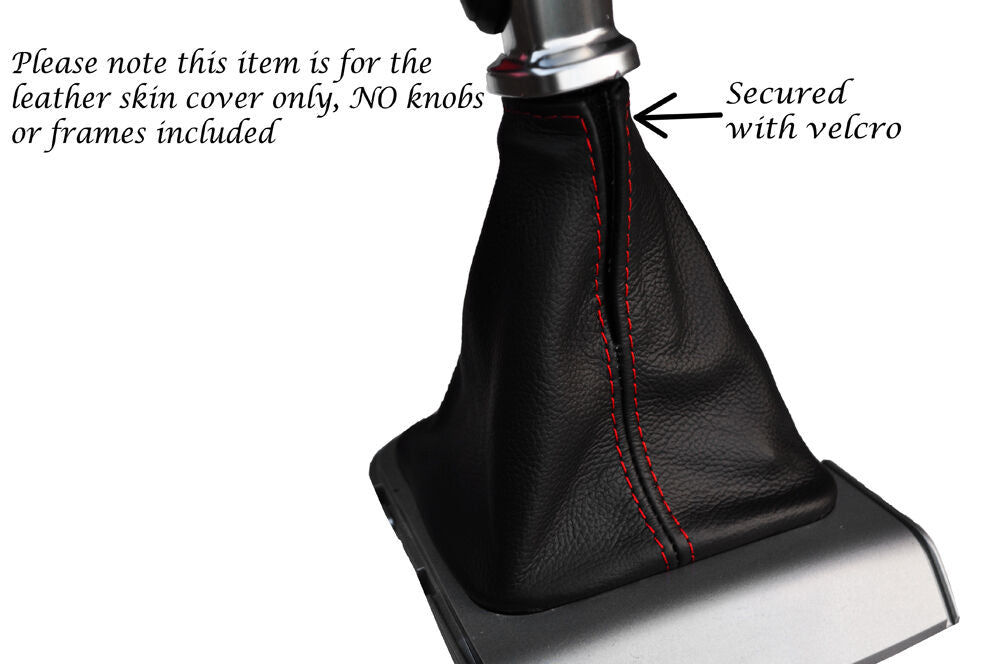 RED STITCHING MANUAL LEATHER GEAR GAITER FITS KIA CEED 2010-2014 CUSTOM NEW