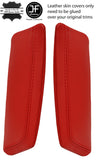RED REAL LEATHER 2X KNEE PAD COVERS FITS TRIUMPH TR7 TR8 1976-1981 CUSTOM NEW