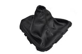 FITS TOYOTA AURIS 07-11 BLACK LEATHER MANUAL GEAR GAITER black stitch CUSTOM NEW