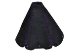 PURPLE STITCH GEAR GAITER SUEDE FITS MAZDA MX5 MK1 EUNOS ROADSTER 1990-1997