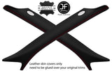 RED  STITCH 2X A PILLAR REAL LEATHER COVERS FOR RANGE ROVER SPORT 2005-2013