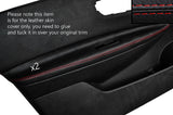 RED STITCH 2X FRONT DOOR ARMREST SKIN COVERS FITS NISSAN QASHQAI 2007-2013
