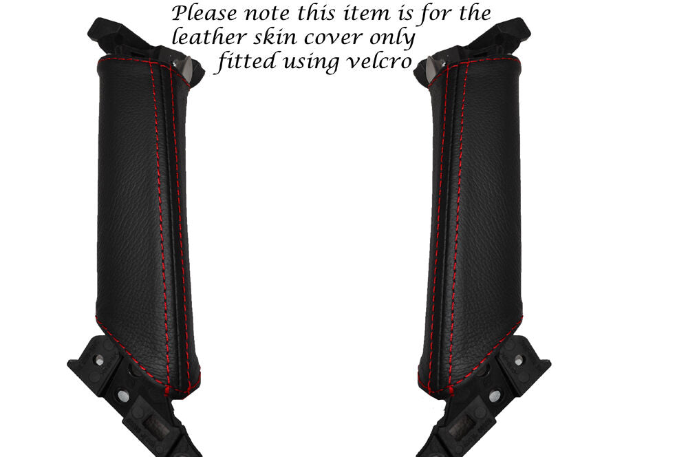 RED STITCH 2X DOOR HANDLE LEATHER SKIN COVERS FITS NISSAN GT-R R35 2009-2014