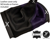 BLACK & PURPEL REAL LEATHER MANUAL GEAR GAITER FITS SEAT IBIZA CORDOBA 2002-2008