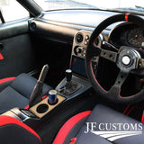 CREAM LEATHER CENTER CONSOLE CUP HOLDER COVER FITS MAZDA MX5 MK1 CUSTOM NEW