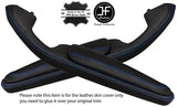 BLUE STITCH 2X DOOR HANDLE ARMREST LTHR COVERS FITS BMW E46 CONVERTIBLE COUPE