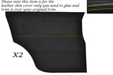 YELLOW STITCH 2X REAR DOOR CARDS LEATHER SKIN COVERS FITS MINI CLASSIC COOPER