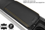 YELLOW STITCH TOP GRAIN REAL LEATHER FRONT ARMREST COVER FITS MAZDA RX8 03-12