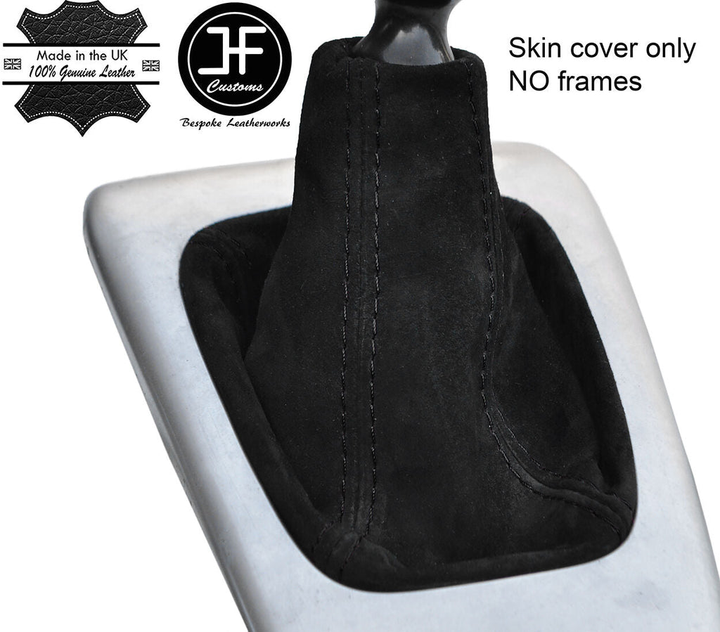 BLACK STITCHING REAL SUEDE MANUAL GEAR GAITER FITS SAAB 93 9-3 2003-2012