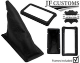 BLACK LEATHER HANDBRAKE+SURROUND COVERS+PLASTIC FRAMES FOR FORD CAPRI MK3 78-87