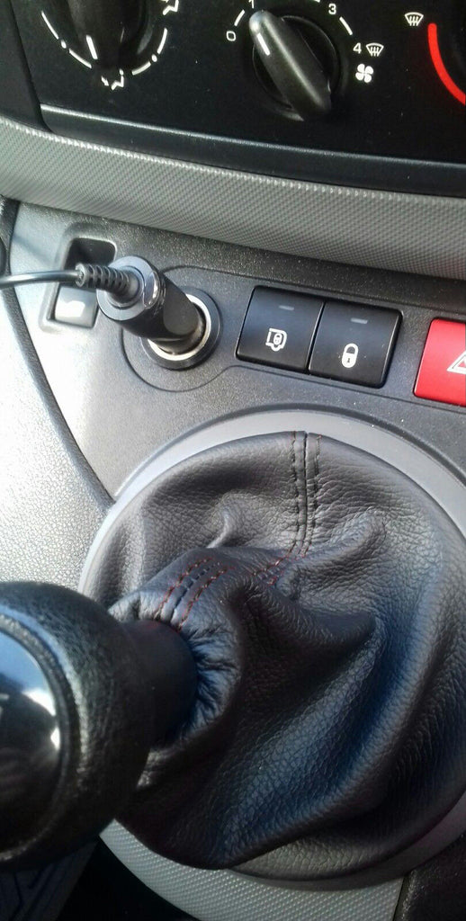 BLACK STITCH GRAIN REAL LEATHER GEAR GAITOR FITS CITROEN BERLINGO 2008-2017