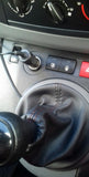 BLACK STITCH GRAIN REAL LEATHER GEAR GAITOR FITS CITROEN BERLINGO 2008-2017