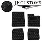 WHITE DIAMOND STITCH VINYL 4X TAILORED FLOOR CARPETS FOR FORD CONSUL MK2 JF1