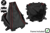 RED STITCH LEATHER GEAR GAITER + PLASTIC FRAME FITS HONDA STREAM 2001-2007