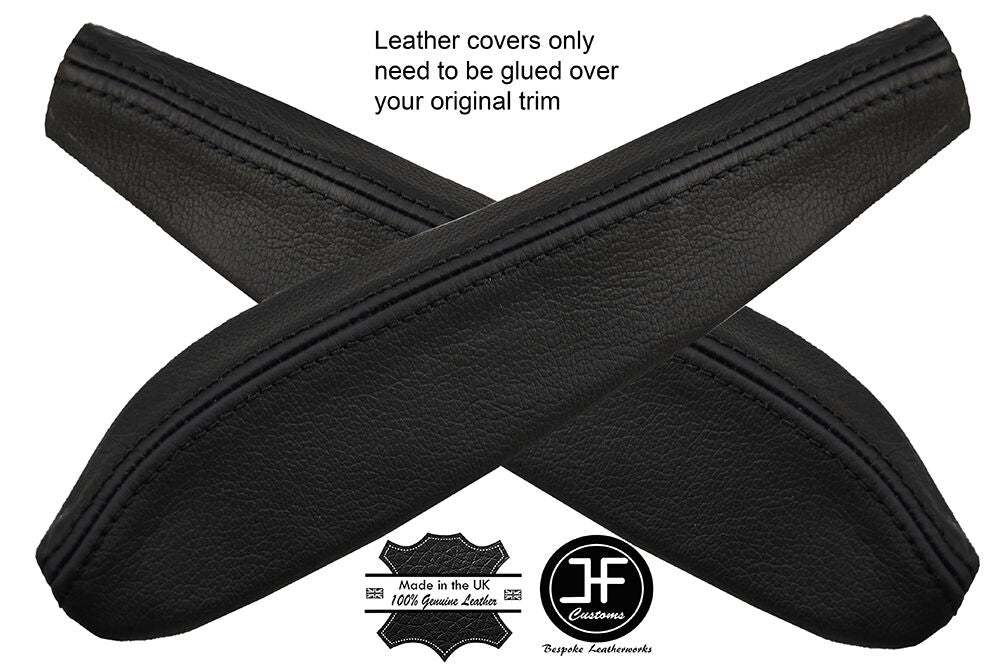 BLACK STITCH 2X REAR DOOR ARMREST LTHR COVER FITS FORD ESCORT MK1 MEXICO RS2000