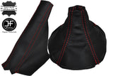 RED STITCH FITS MAZDA RX-7 MK3 1992-2002 GEAR STICK+HANDBRAKE GAITER LEATHER